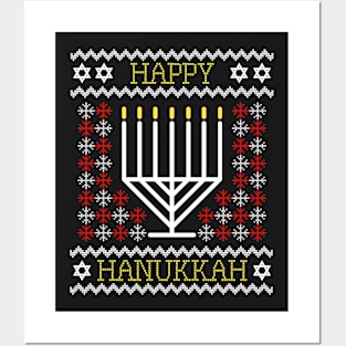 Happy Hanukkah Ugly T Shirt for Men & Women Posters and Art